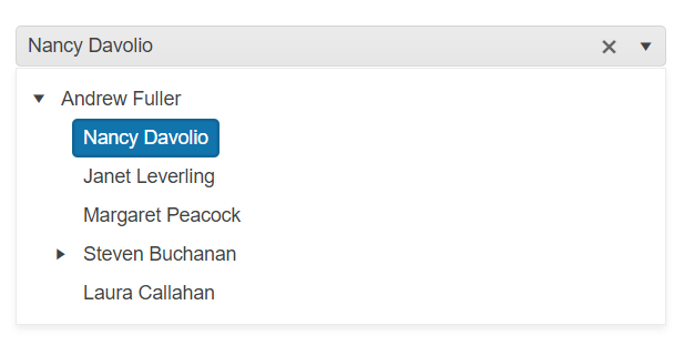 Sample Telerik UI for ASP.NET Core DropDownTree