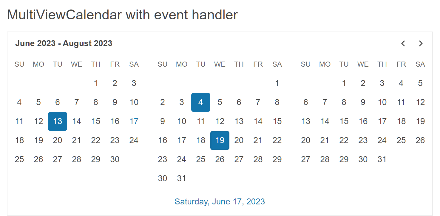 Sample Telerik UI for ASP.NET Core MultiViewCalendar