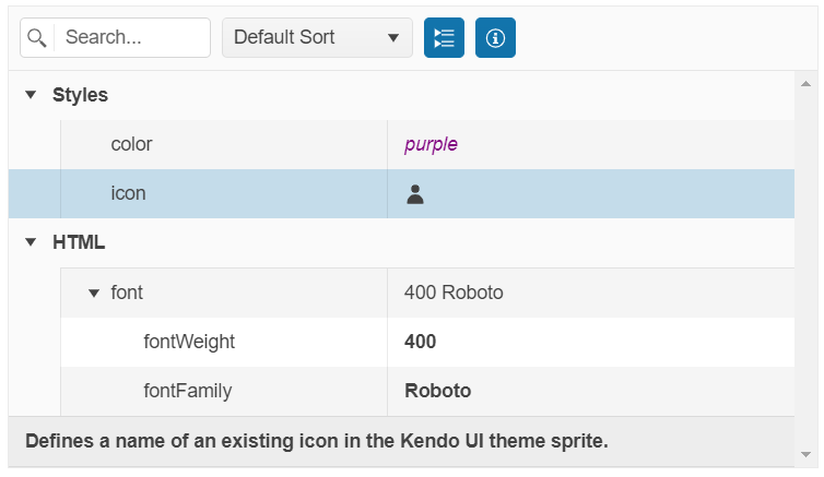 Sample Telerik UI for ASP.NET Core PropertyGrid