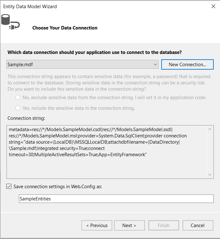 UI for ASP.NET MVC Choosing the connection