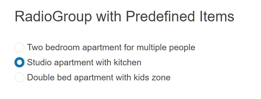 Sample Telerik UI for ASP.NET MVC RadioGroup