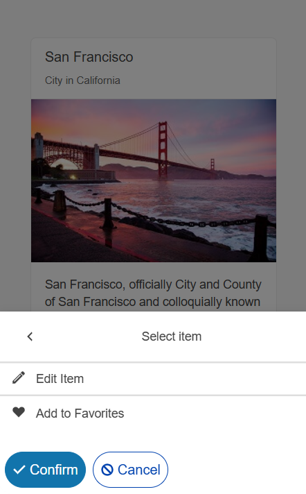 Sample Telerik UI for ASP.NET MVC ActionSheet