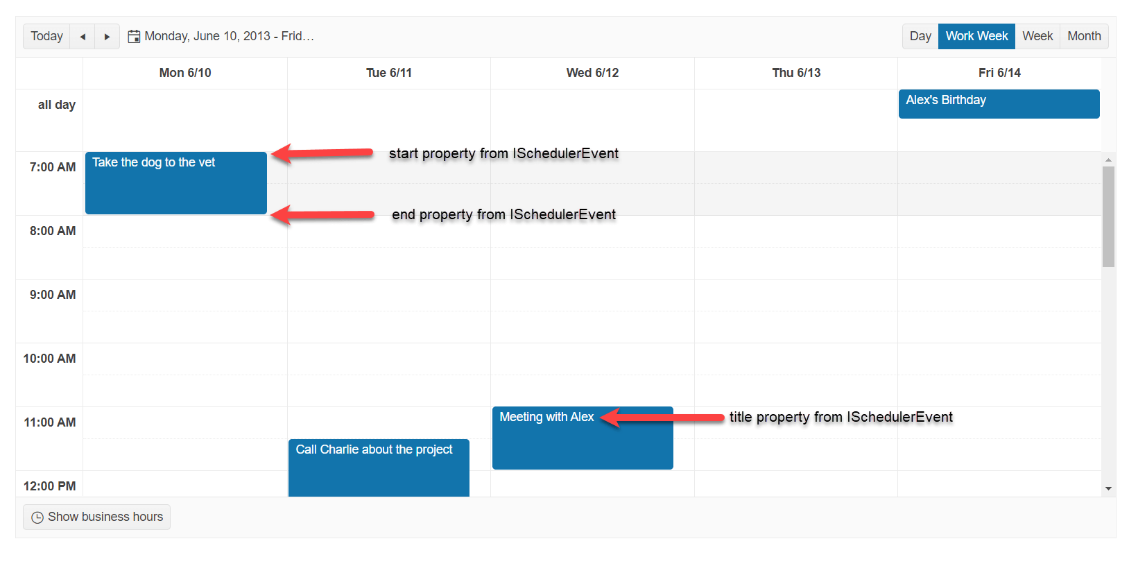 Sample Telerik UI for ASP.NET MVC Scheduler