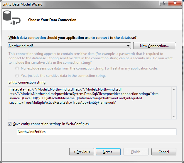 UI for ASP.NET MVC Choosing the connection