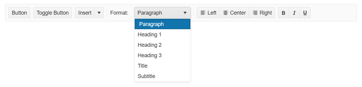 Sample Telerik UI for ASP.NET MVC ToolBar