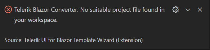 No  suitable project to convert