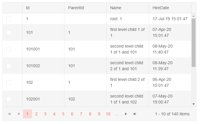 screenshot of autogenerated columns and checkbox column