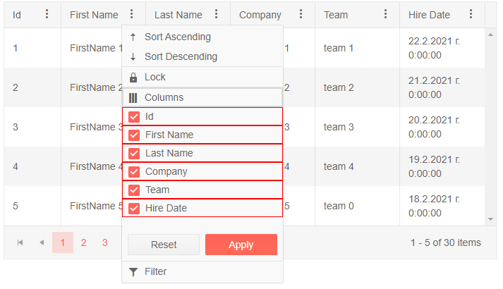 templated column chooser example