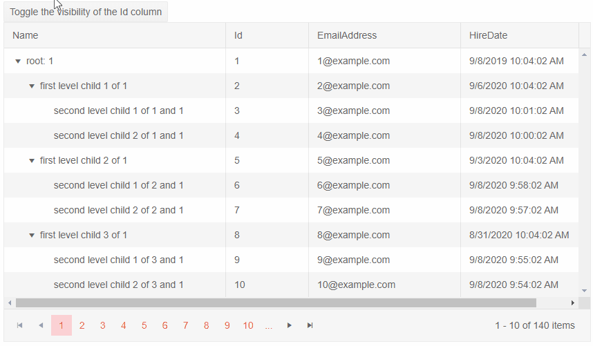 toggle the visibility of a column gif