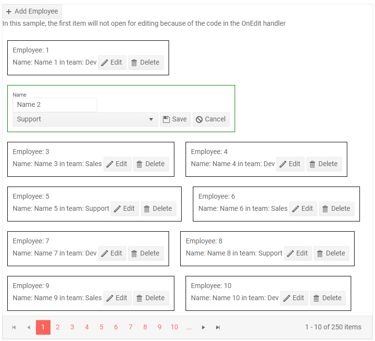 editing in the listview
