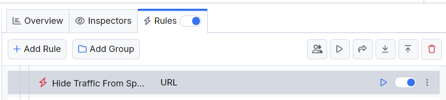 Activating the "Hide Traffic From Specific Hosts" rule