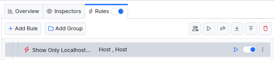 Activating the "Show Only Localhost Traffic" rule