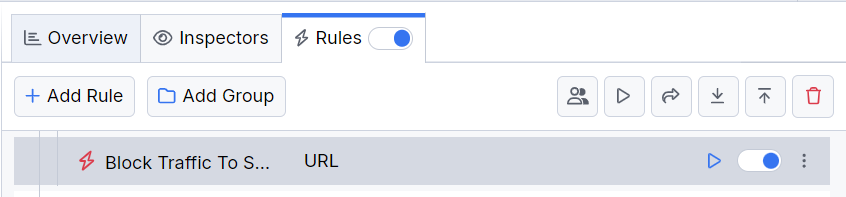 Activating the "Block Traffic to Specific Hosts" rule