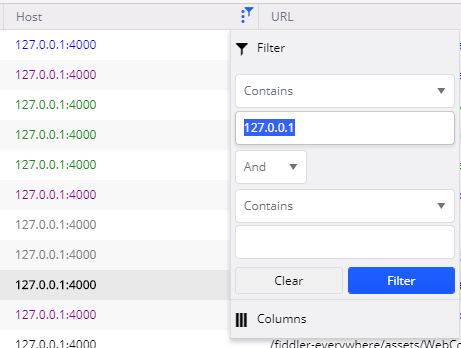 Example Localhost filtering