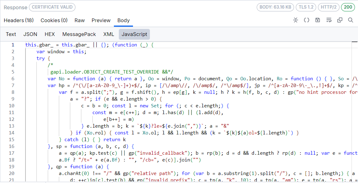 JavaScript Inspector