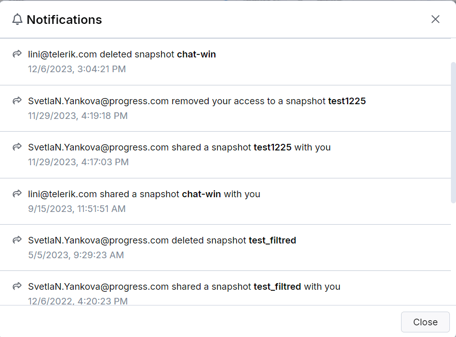 Notification for received content