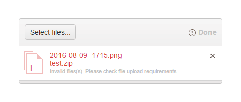 Kendo UI for jQuery Upload Validation message on enabled batch mode