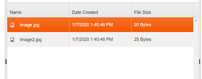 Kendo UI for jQuery FileManager Grid View