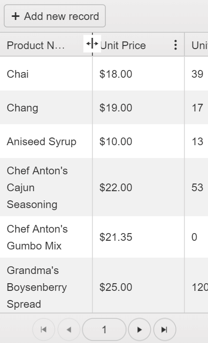 Kendo UI for jQuery Grid Resizable Columns on Mobile