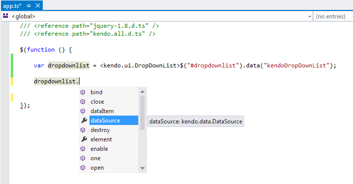 Kendo UI for jQuery Getting an instance of an existing Kendo UI component