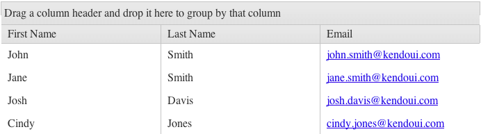 Kendo UI for jQuery Grid with row template