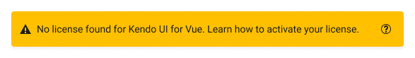 Kendo UI for Vue - Invalid License Banner