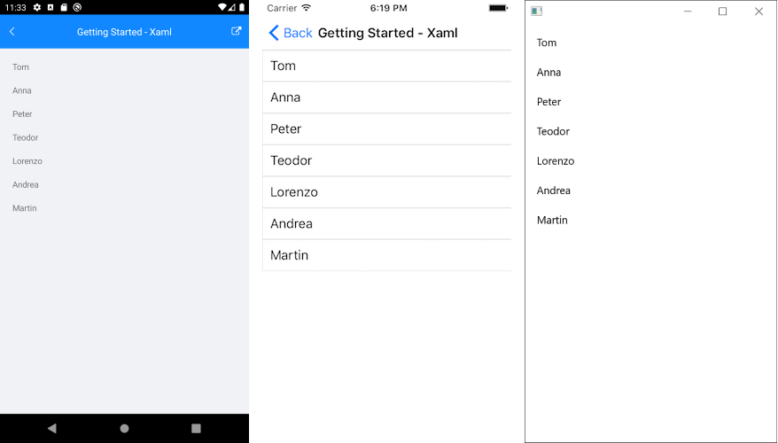 .NET MAUI ListView Getting Started