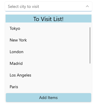 .NET MAUI ComboBox Header Footer Templates