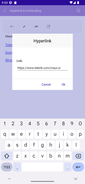 .NET MAUI RichTextEditor Hyperlink Navigation