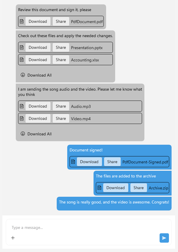 .NET MAUI Chat Attachments
