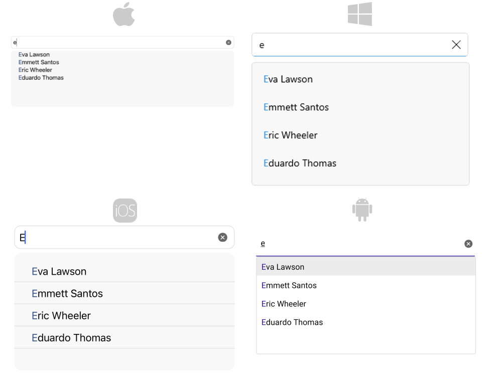 .NET MAUI AutoComplete Overview