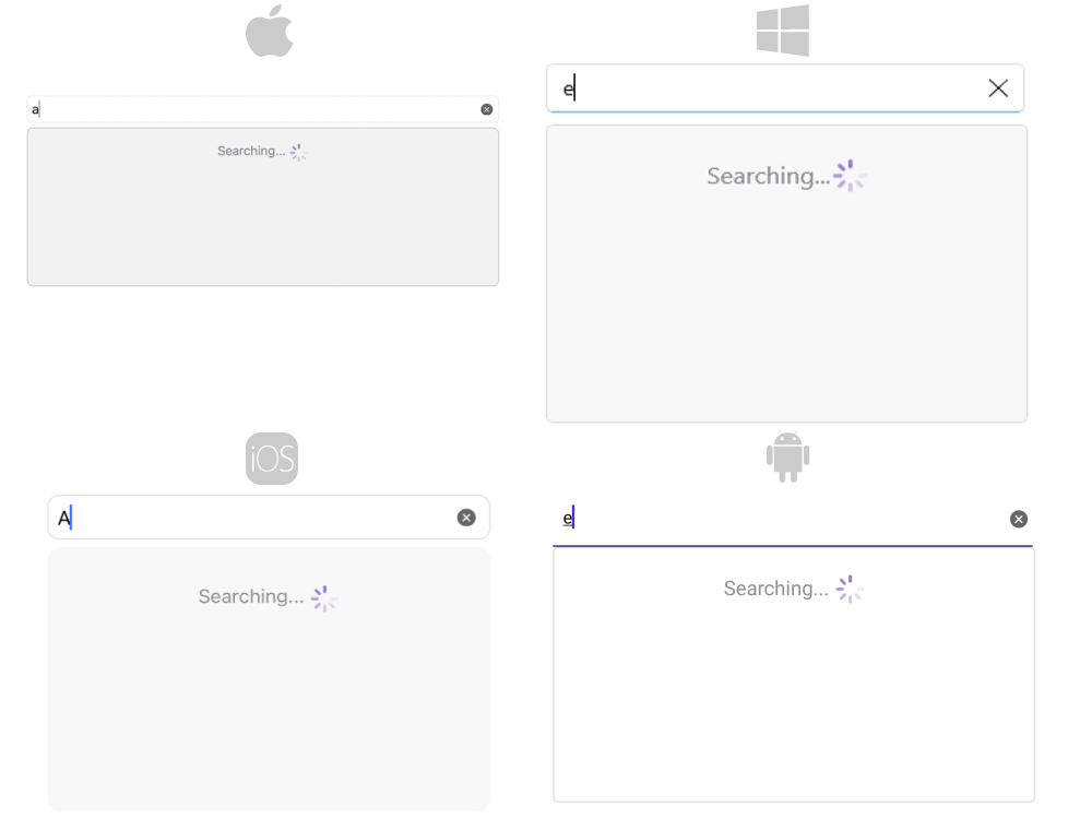 AutoComplete Remote Search Searching .NET MAUI AutoComplete Remote Search Searching