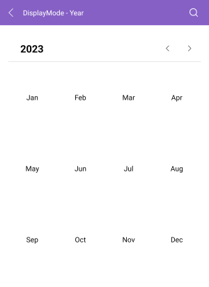 .NET MAUI Calendar Year View