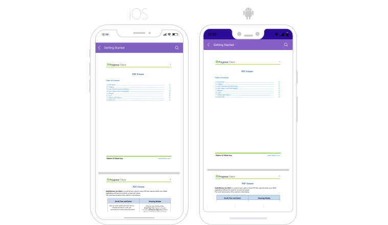 Telerik UI for .NET MAUI PDF Viewer Getting Started on mobile platforms