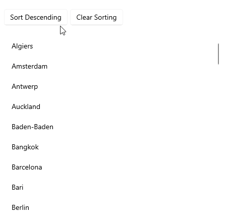Telerik .NET MAUI CollectionView .NET MAUI CollectionView Sorting