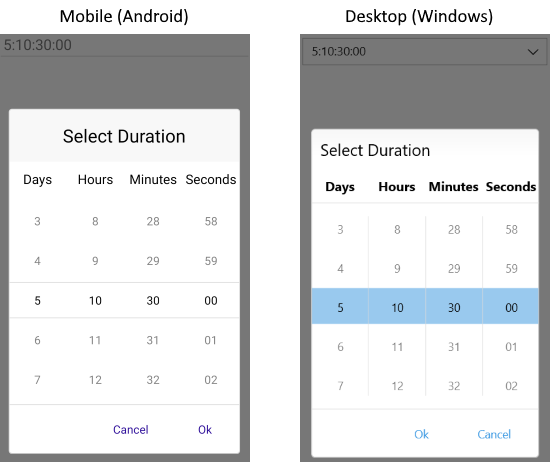 TimeSpanPicker Picker Mode