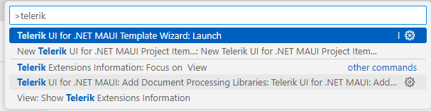 Telerik UI for .NET MAUI VS Code Extension Processing Libraries