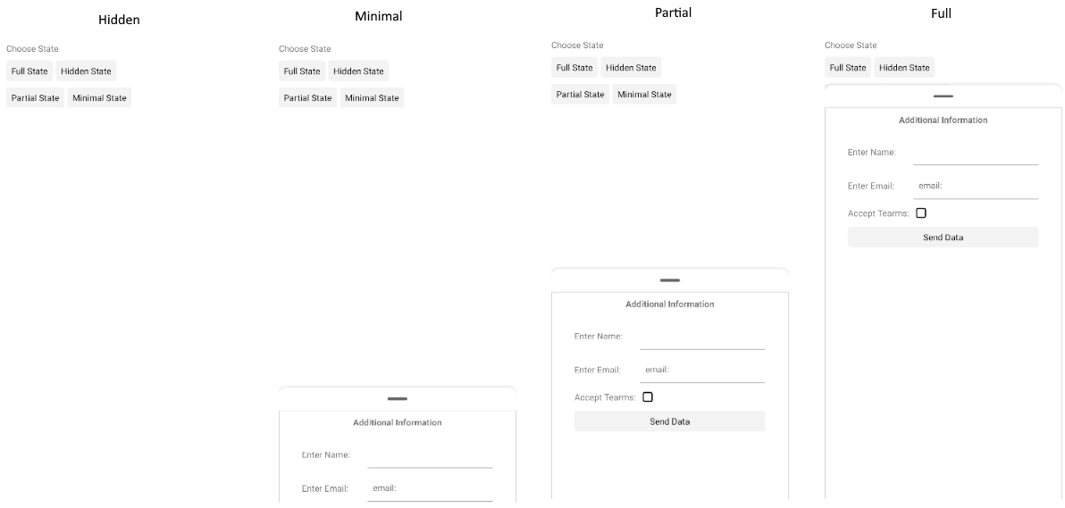 BottomSheet States .NET MAUI BottomSheet States