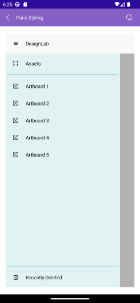 Telerik UI for .NET MAUI NavigationView Pane Styling