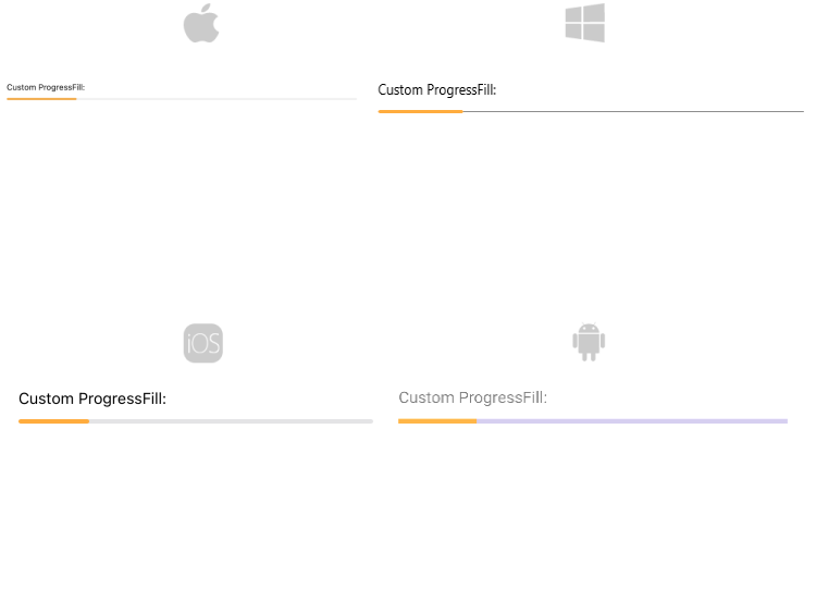.NET MAUI ProgressBar Progress Fill