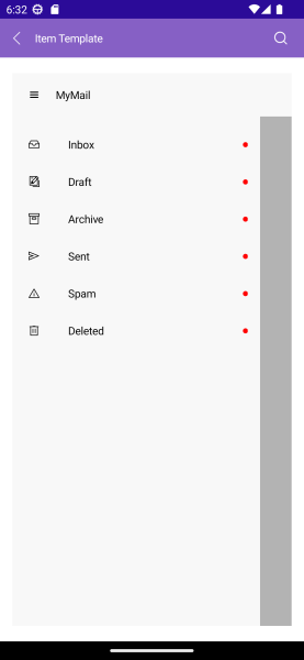 Telerik UI for .NET MAUI NavigationView ItemsSource and ItemStyle