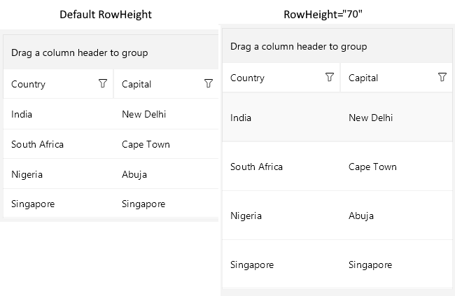 .NET MAUI DataGrid RowHeight