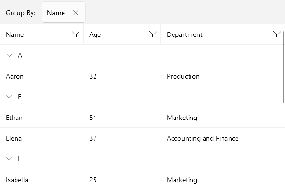 DataGrid Delegate GroupDescriptor