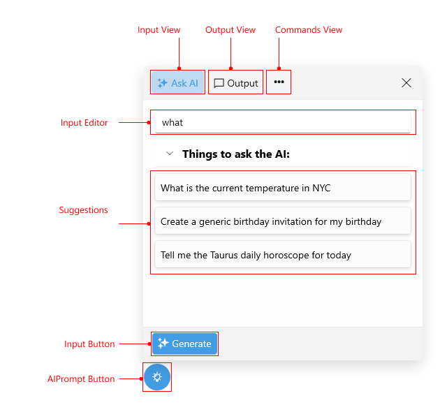 Telerik UI for .NET MAUI AIPrompt Visual Structure