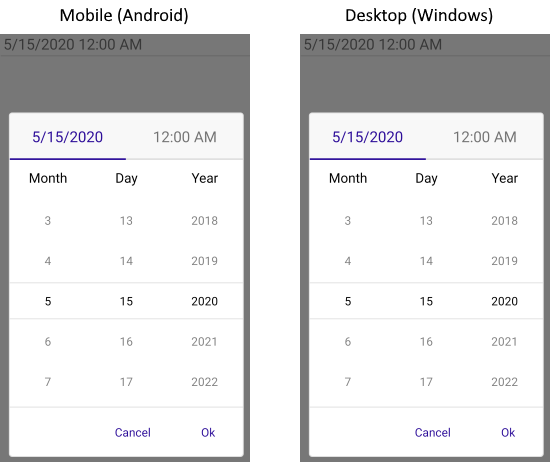 DateTimePicker Picker Mode