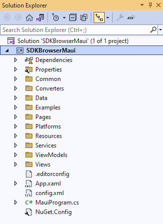 Telerik UI Maui SDKBrowser Maui App VS Code