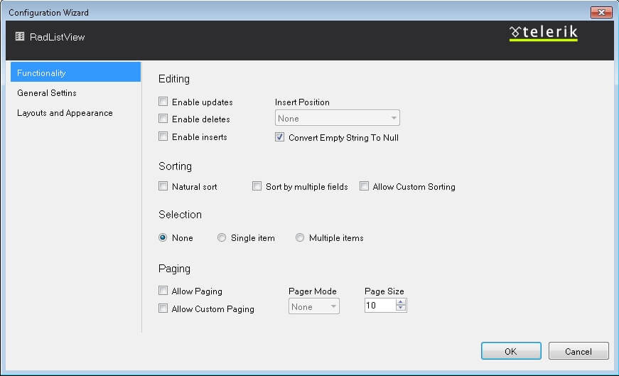 Functionality Window Functionality Window