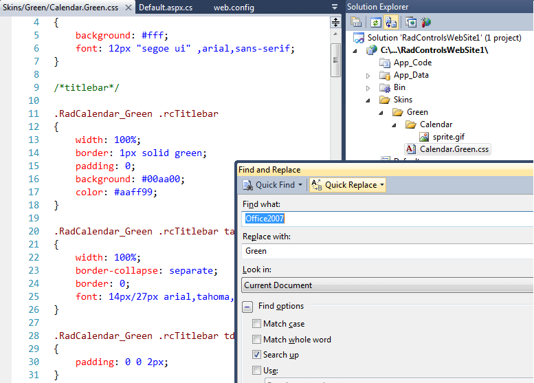 Find and replace skin name