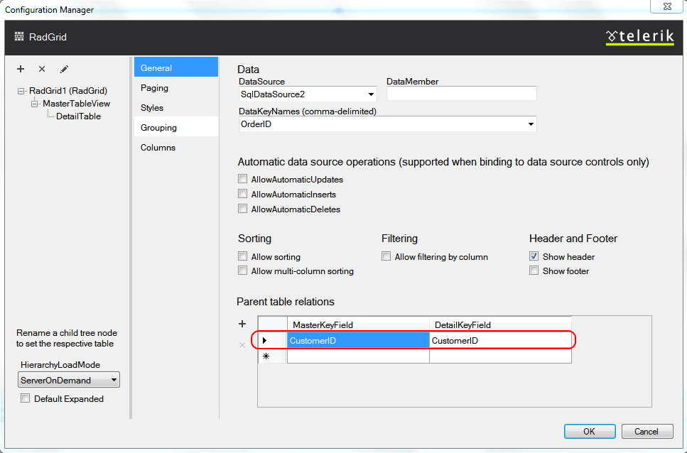 Rad Grid grd datasourcecontrols setrelatpng