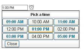Templated RadTimeView